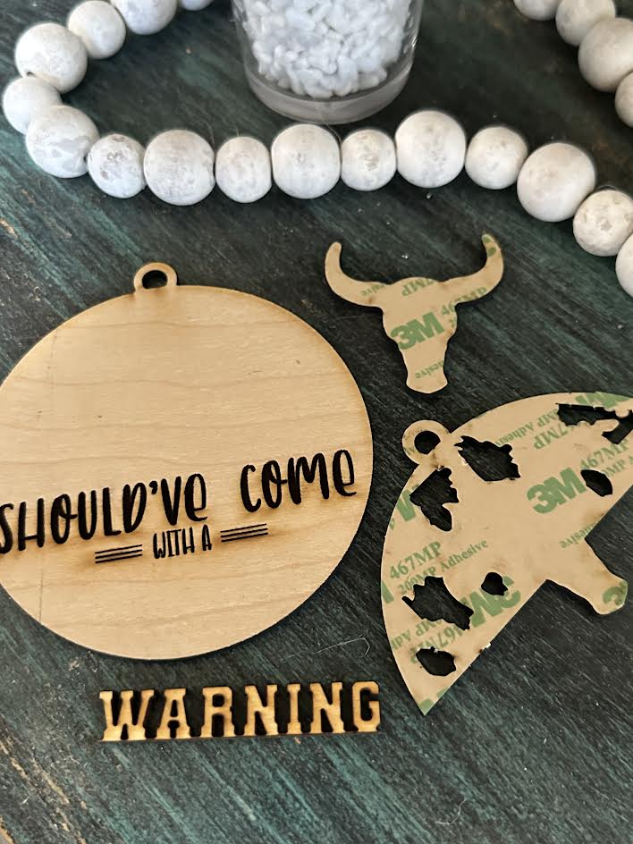 Unfinished DIY Car charms/Bogg bag Charm / western car charms / Warning Western Charm / Cowboy car charm / Western Bogg bag car charm