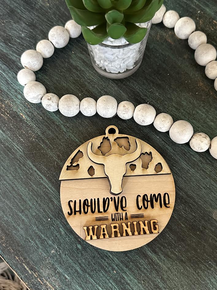 Unfinished DIY Car charms/Bogg bag Charm / western car charms / Warning Western Charm / Cowboy car charm / Western Bogg bag car charm