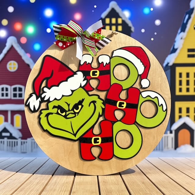 DIY Ho Ho Ho Door Hanger, Unfinished