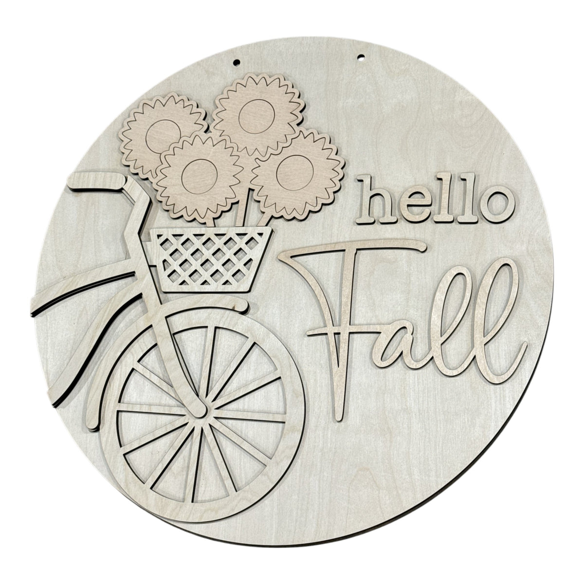 DIY Hello Fall Bike with Sunflowers Door Hanger