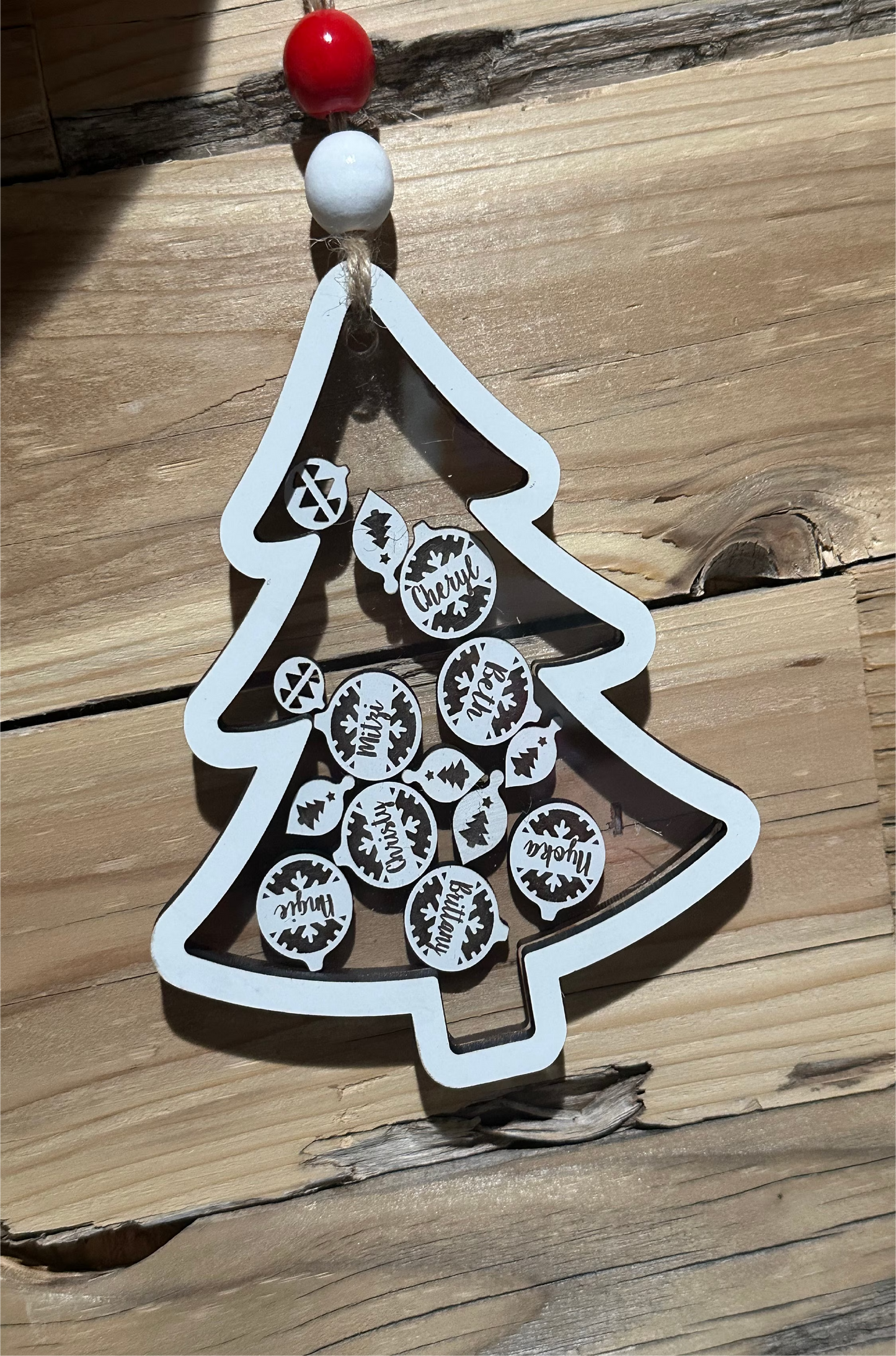 Christmas Tree Shaker / Personalized Christmas Ornament / Personalized / Family Ornament /Employee Ornament