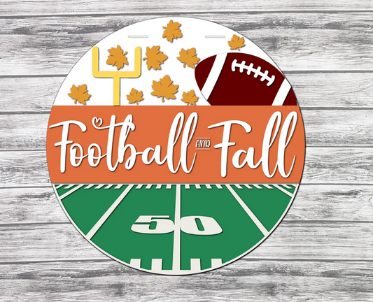 FOOTBALL FALL Door Hanger | UNFINISHED DOOR HANGER
