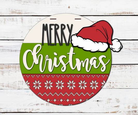 MERRY CHRISTMAS Door Hanger | UNFINISHED DOOR HANGER