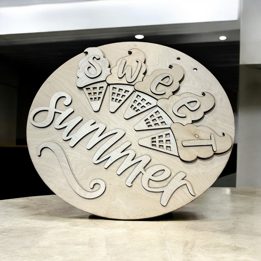 SWEET SUMMER Door Hanger | UNFINISHED DOOR HANGER (Copy)