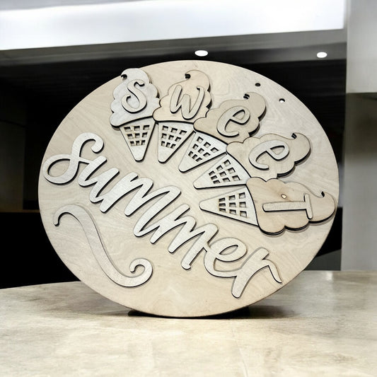 SWEET SUMMER Door Hanger | UNFINISHED DOOR HANGER (Copy)