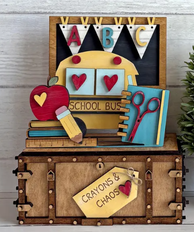 School ABC Teacher Shelf Crate or Trunk Inserts, Inserts Only DIY