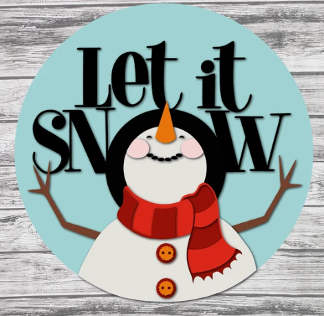 Let It Snow globe Door Hanger - Unfinished, DIY