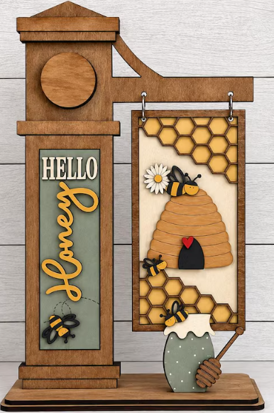 Welcome Hello Honey Bee Post Interchangeable, DIY