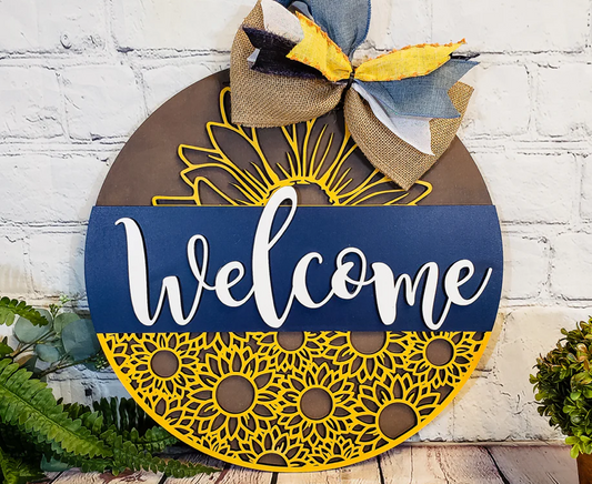 SUNFLOWER Door Hanger | UNFINISHED DOOR HANGER