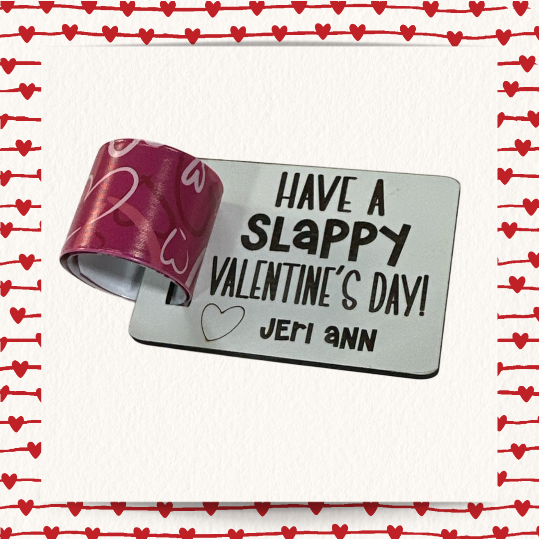 Valentine Snap Bracelet, Valentine Wood Card & Bracelet, Valentine Gift, Kids Valentines Personalized, Customized Valentines, Hearts