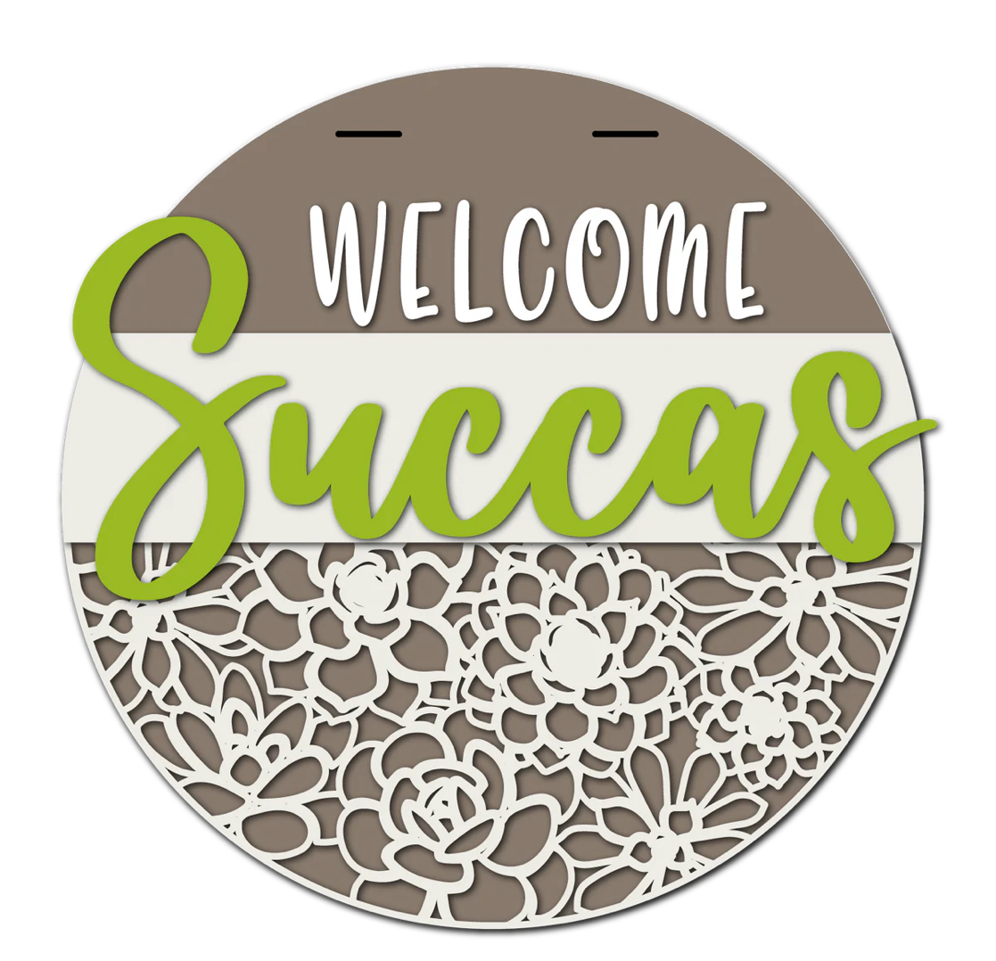 DIY WELCOME SUCCAS Door Hanger | UNFINISHED DOOR HANGER