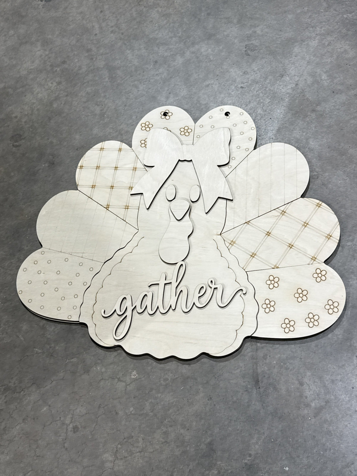 DIY Gather Turkey Pattern Door Hanger