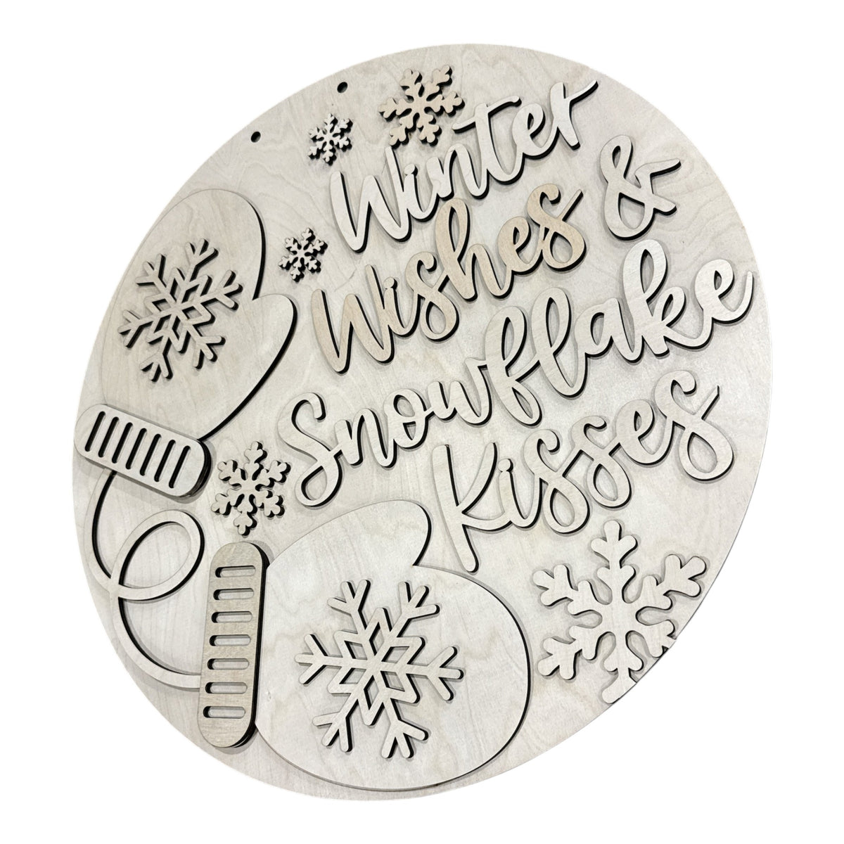 Winter Wishes and Snowflake Kisses Mittens Door Hanger DIY