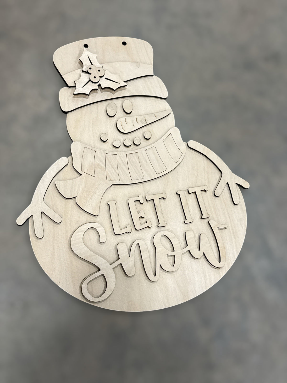Let It Snow Snowman Door Hanger, Unfinished Door Hanger