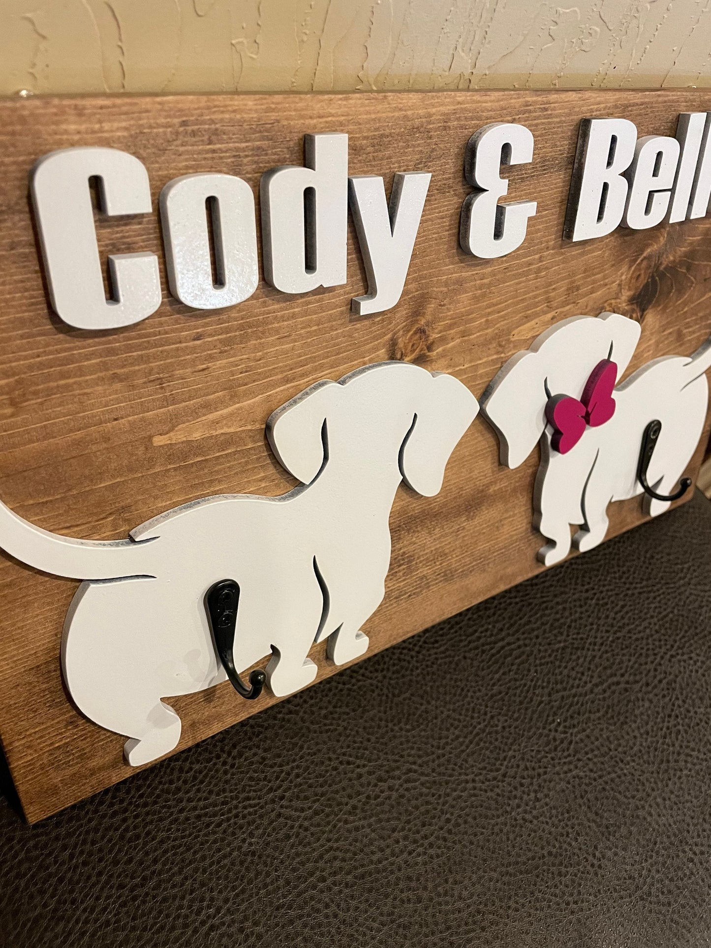 Leash Holder, 3D Dog Leash Holder, Dog Lovers Gift, Custom Dog Leash Hook, Personalized Pet Accessory Organizer, Wall Mounted Leash Hanger