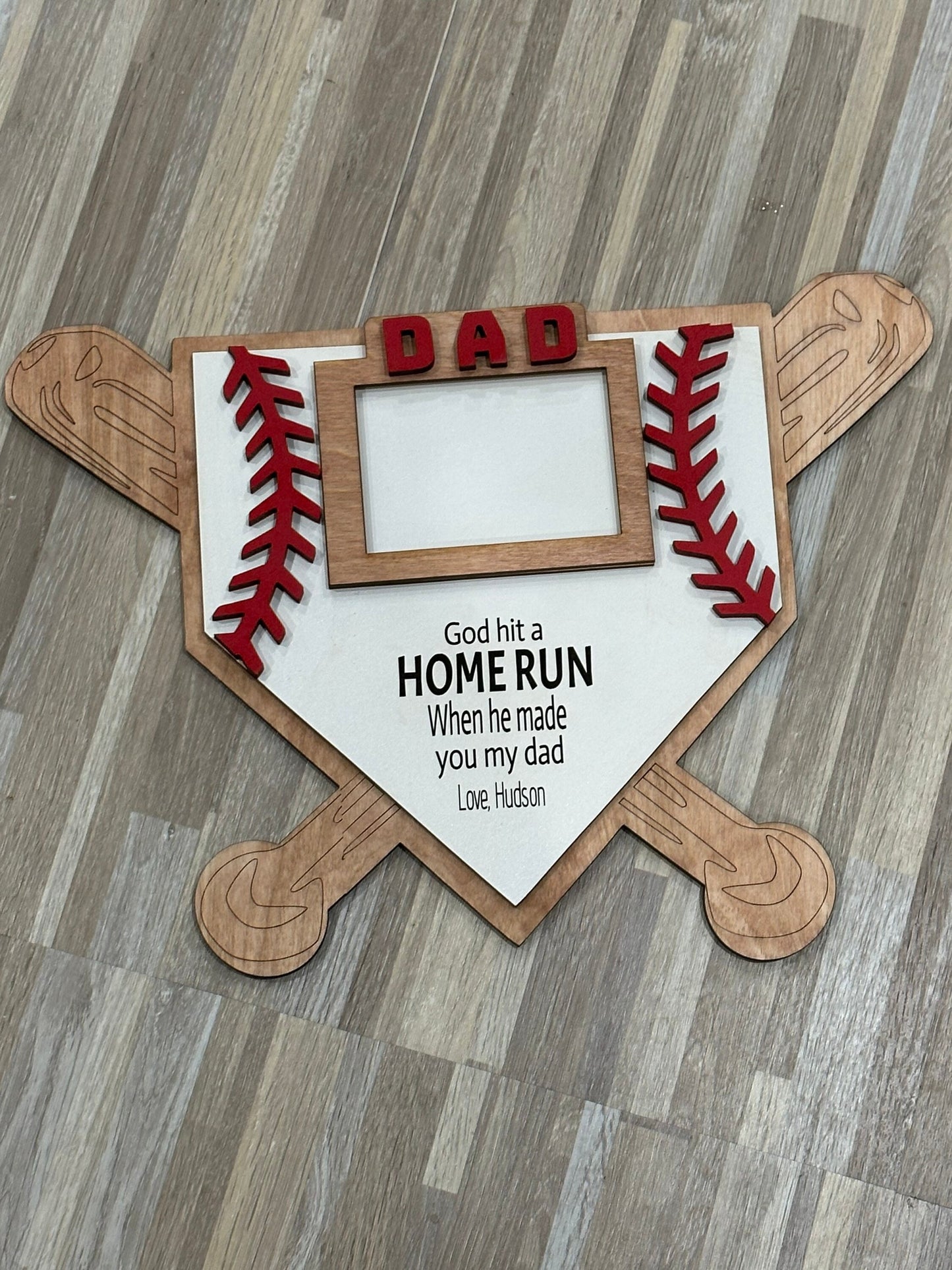 Baseball Father's Day Sign / Fathers Day / Dad / Papa / Hands Down / Daddy /Sports/ Personalized