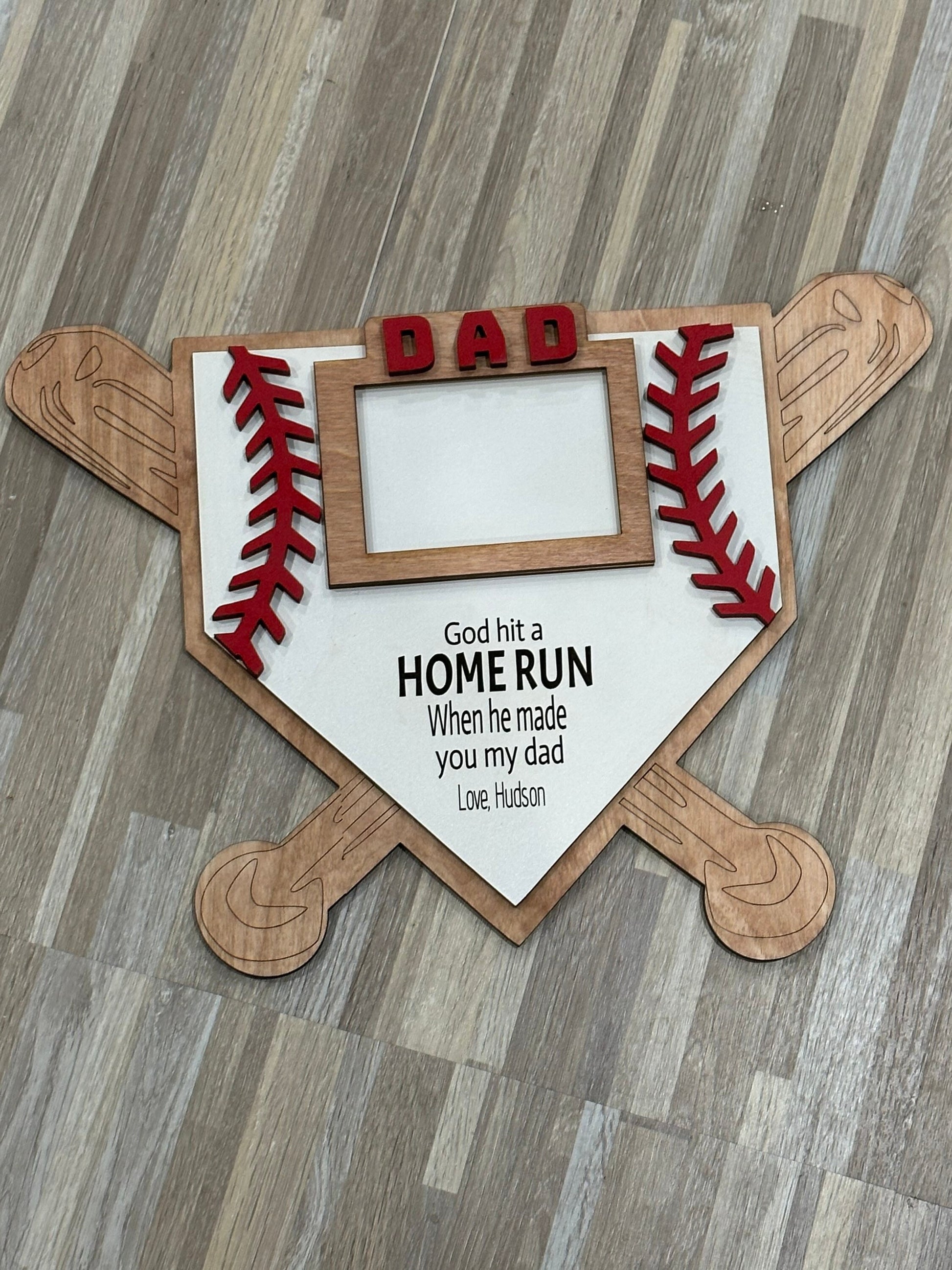 Baseball Father's Day Sign / Fathers Day / Dad / Papa / Hands Down / Daddy /Sports/ Personalized