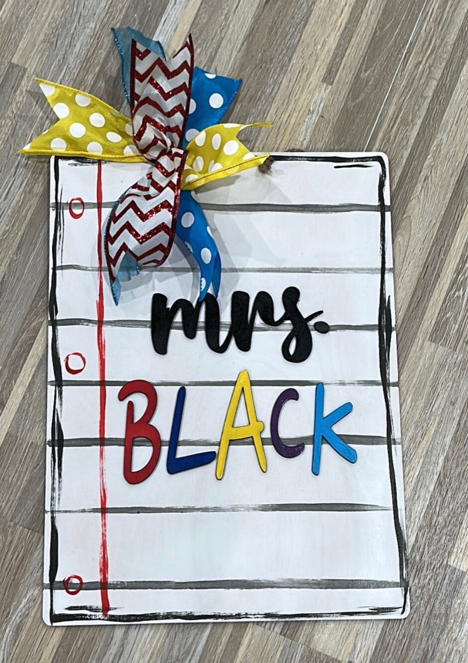 Teacher Sign Notepad, Personalized Teacher Gift, Teacher Gift, Teacher Door Hanger, Name Plaque, Custom Teacher Sign, Personalized