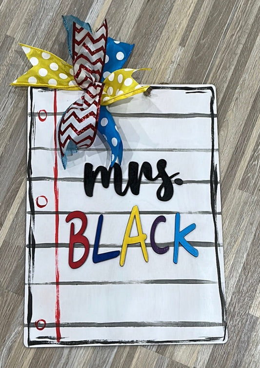 Teacher Sign Notepad, Personalized Teacher Gift, Teacher Gift, Teacher Door Hanger, Name Plaque, Custom Teacher Sign, Personalized