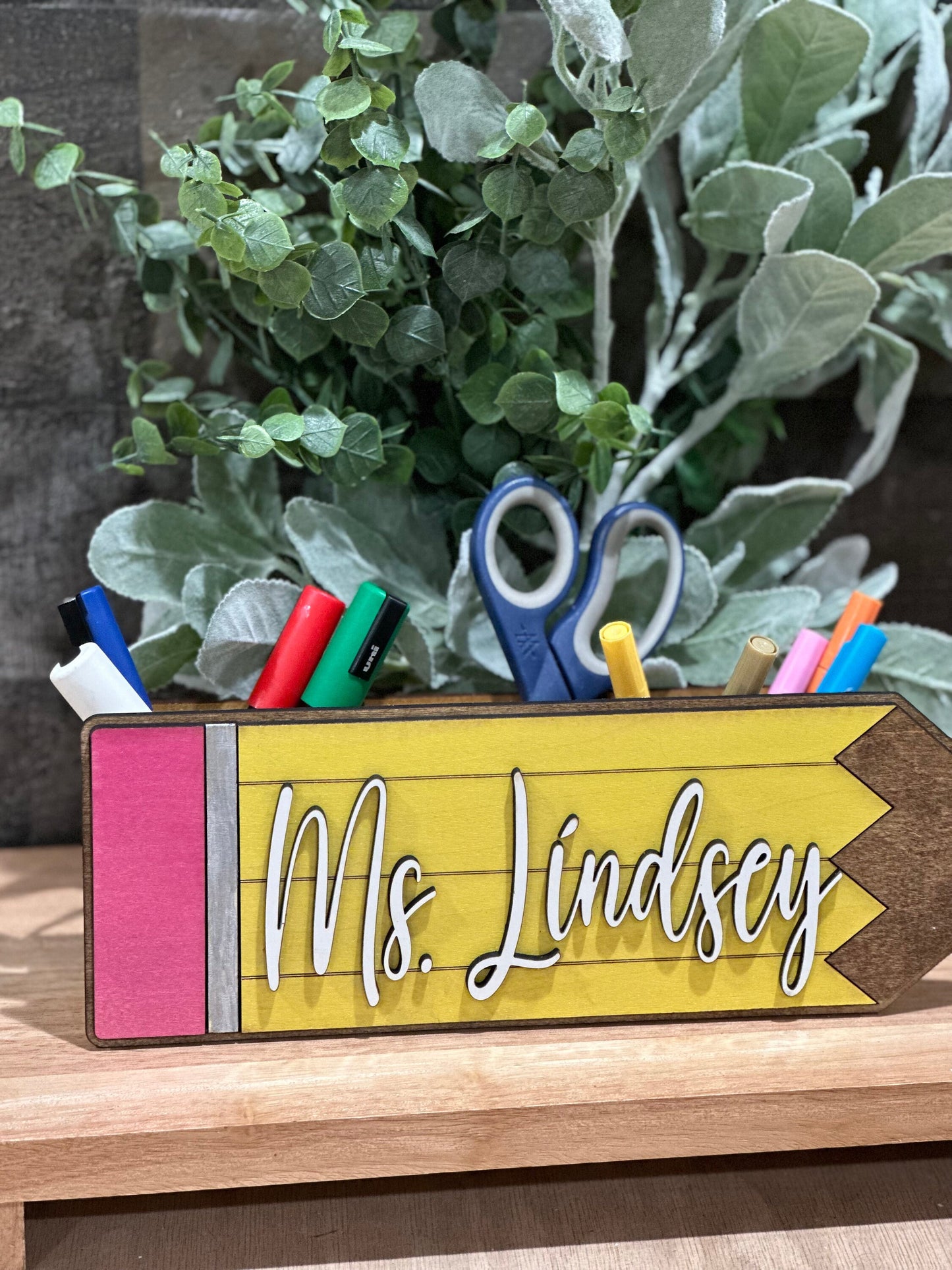 Personalized Teacher Desk Decor, Back to School Gifts, Teacher Appreciation Gift, Desk Organizer, Custom Teacher Gift