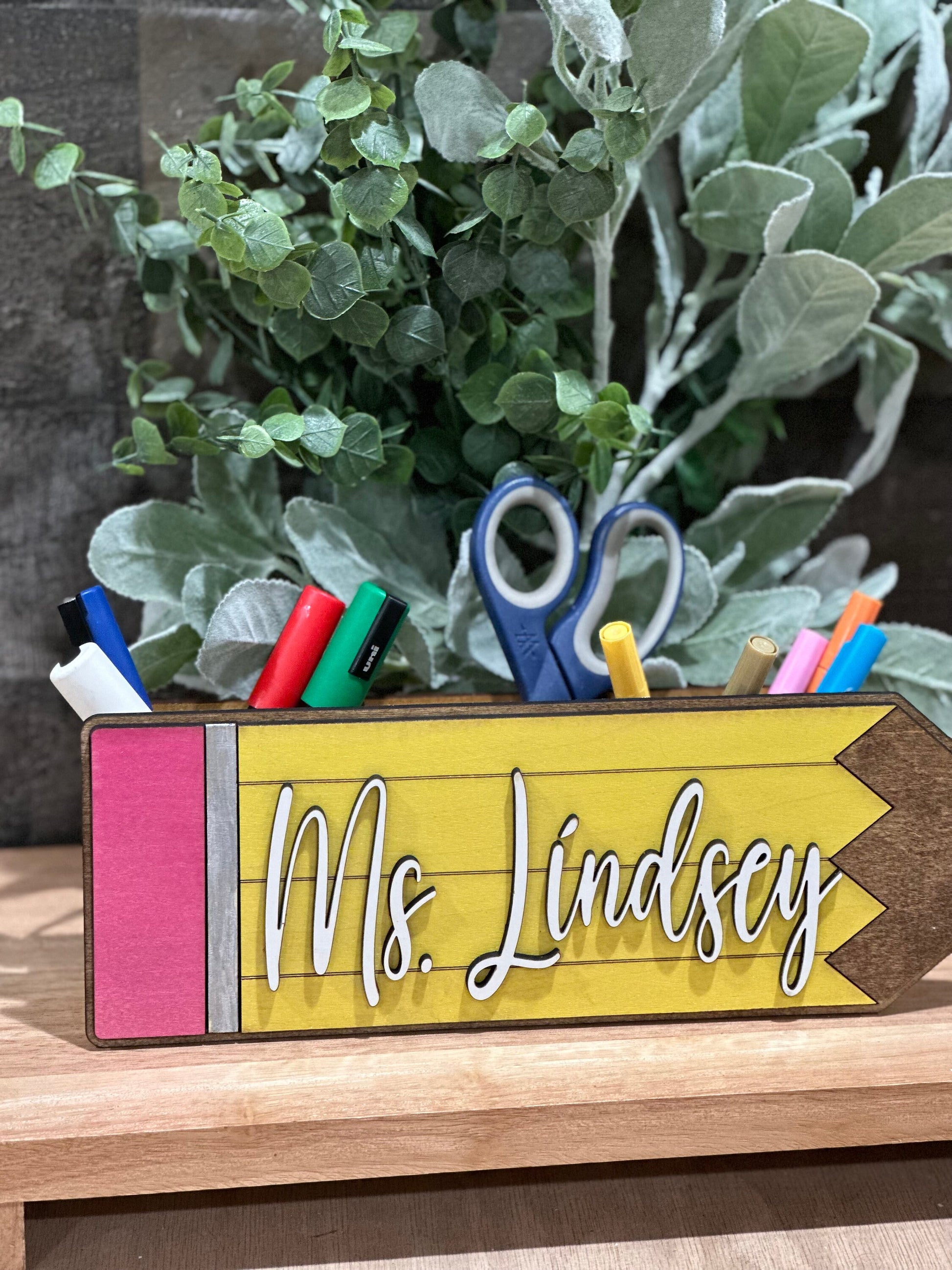 Personalized Teacher Desk Decor, Back to School Gifts, Teacher Appreciation Gift, Desk Organizer, Custom Teacher Gift