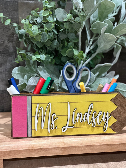 Personalized Teacher Desk Decor, Back to School Gifts, Teacher Appreciation Gift, Desk Organizer, Custom Teacher Gift