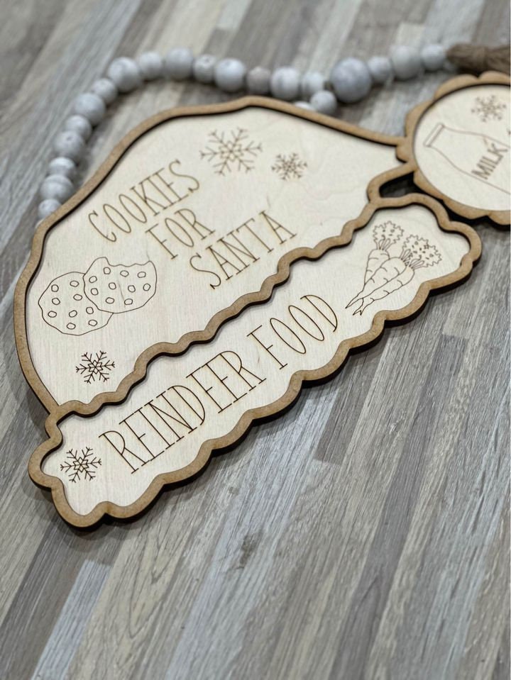 Cookies for Santa, Santa cookie tray, Milk and cookies tray, Christmas Tray for Santa, Christmas, Cookies for Santa Tray, Wooden Tray