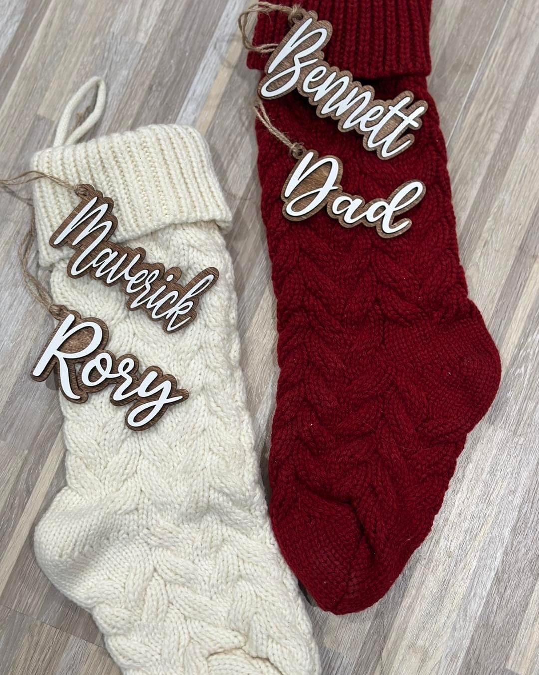 Stocking Tags, Personalized Wooden Name Tags, Stocking Tag, Wooden Name Tags, Christmas Labels, Wooden Present, Present Tags, Christmas