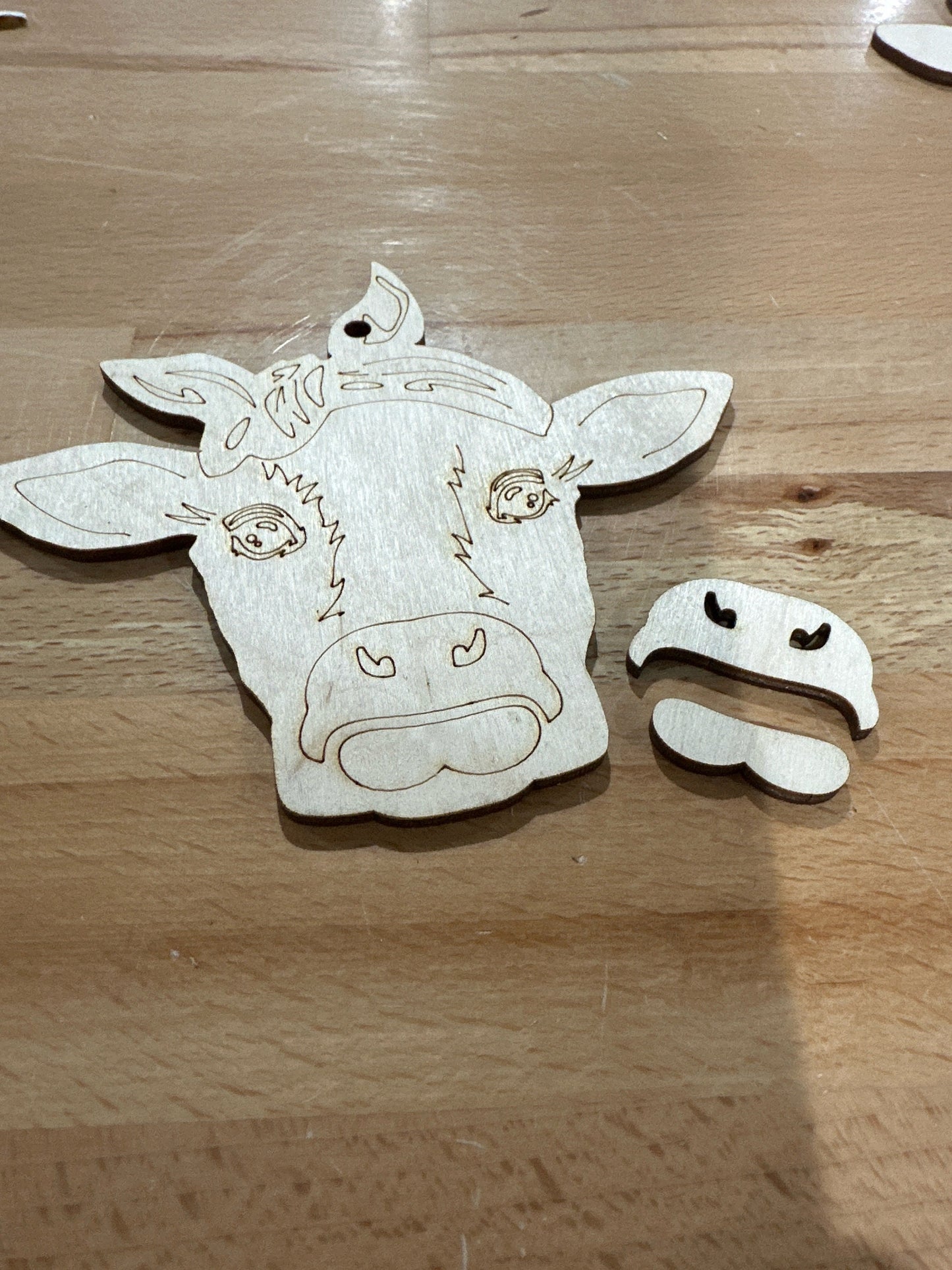 DIY Jersey Cow Car Charm, Macrame Farm Cow Head, Unfinished Cow Charm, Milk Cow Car Decor, Unfinished Wooden Car Charm, Cow Car Accessory