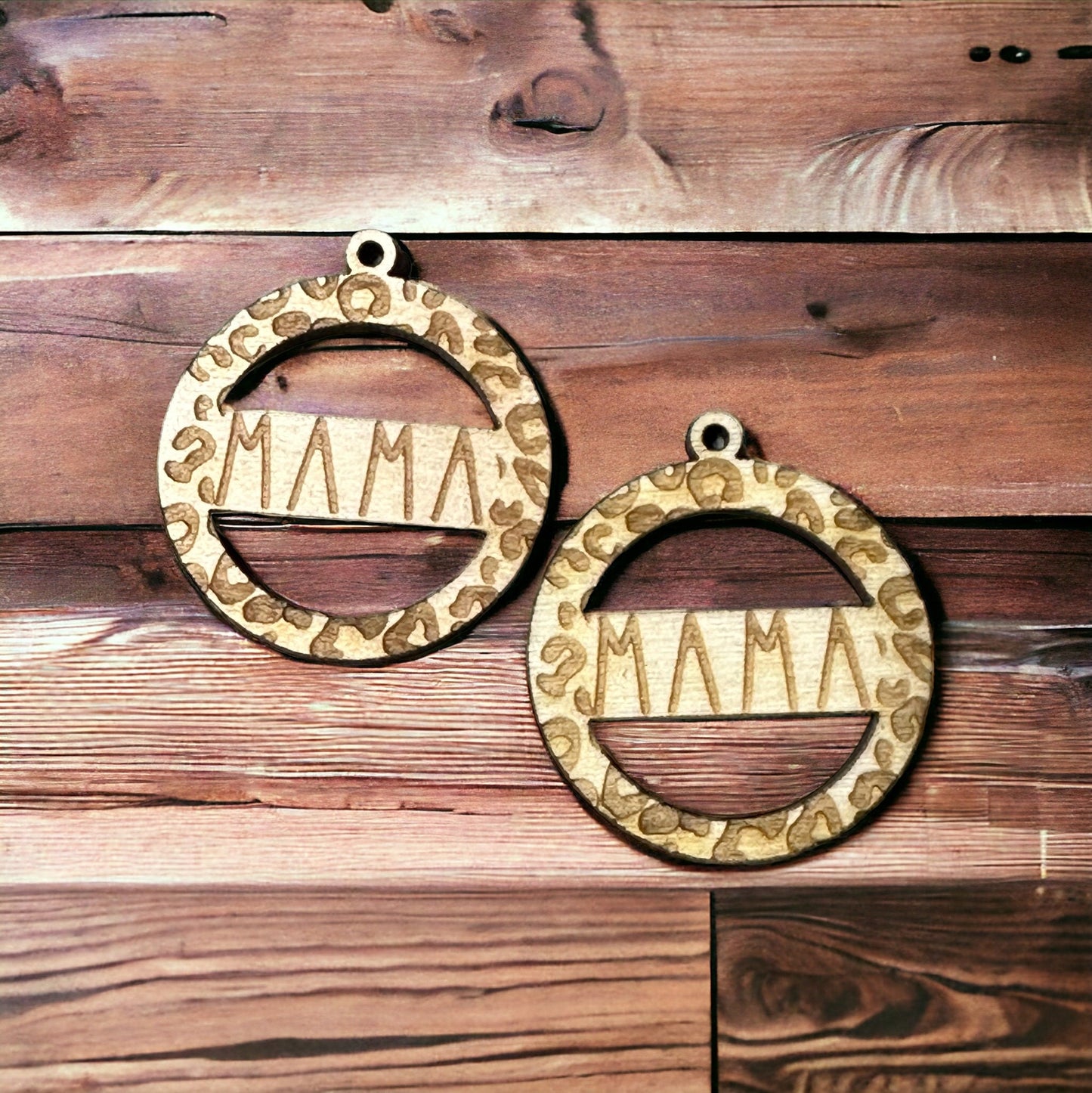 Mama Leopard Earring DIY Unfinished, Unfinished, Wooden Earrings, Unfinished, DIY, Blank Charm, DIY Western, Earrings, Wood cut, Leopard