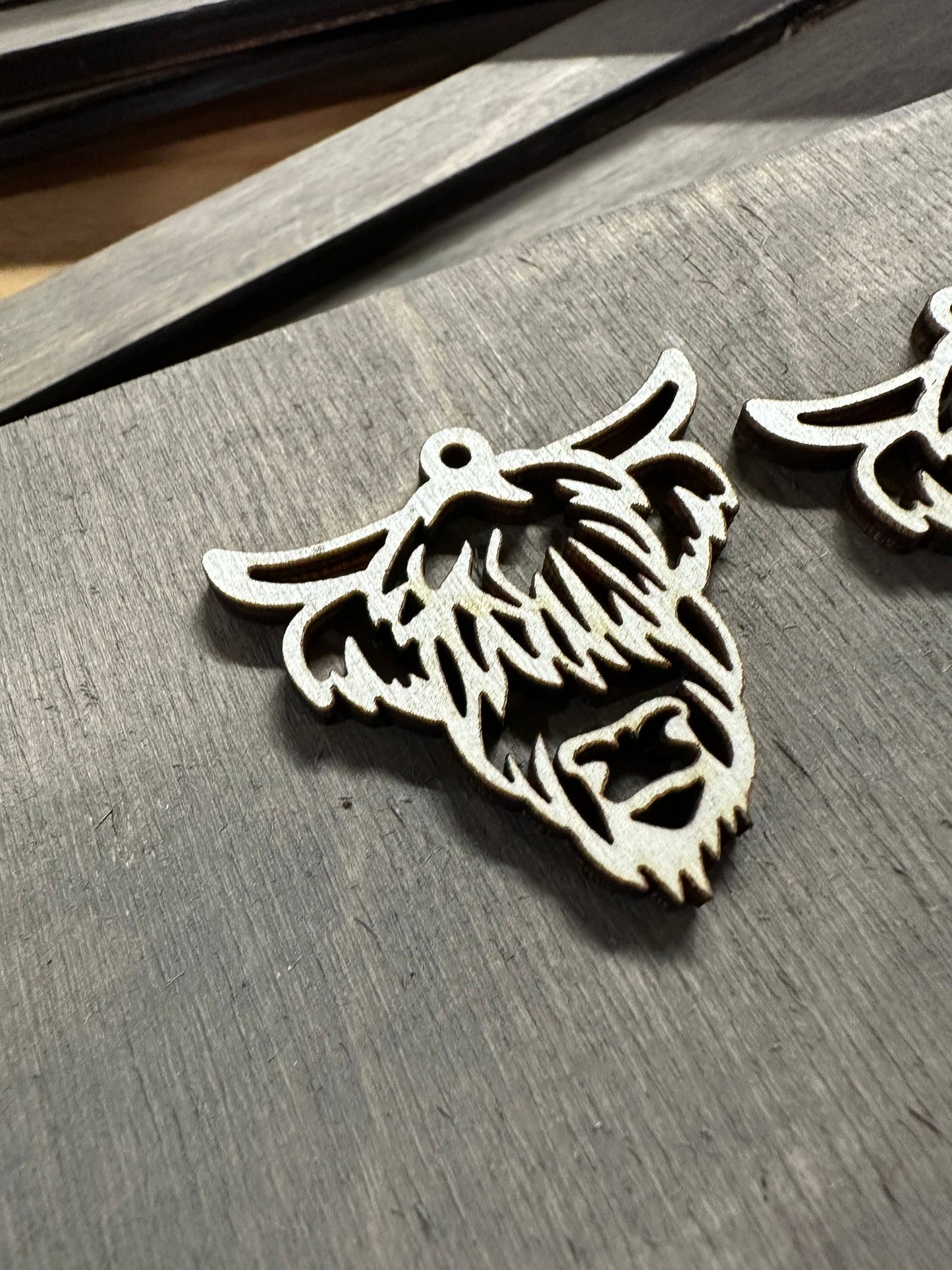 DIY Unfinished Highland Cow Earrings, Wooden Western Earrings, Blank Wood Cut Cow Earrings, DIY Craft Jewelry