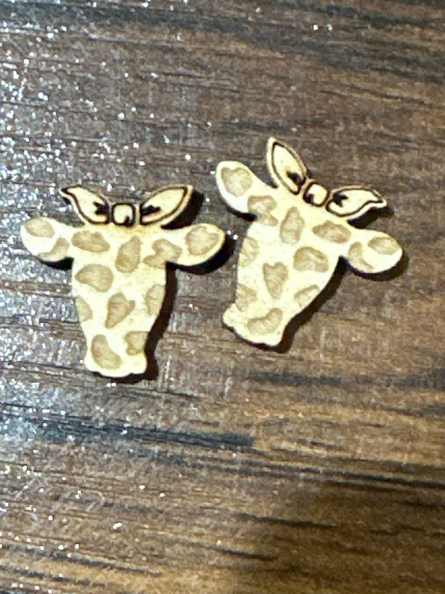 Cow with bow Earring DIY Unfinished, Leopard Cow Unfinished, Wooden Earrings, Unfinished, DIY, DIY Western, Earrings, Wood Cow, Earring