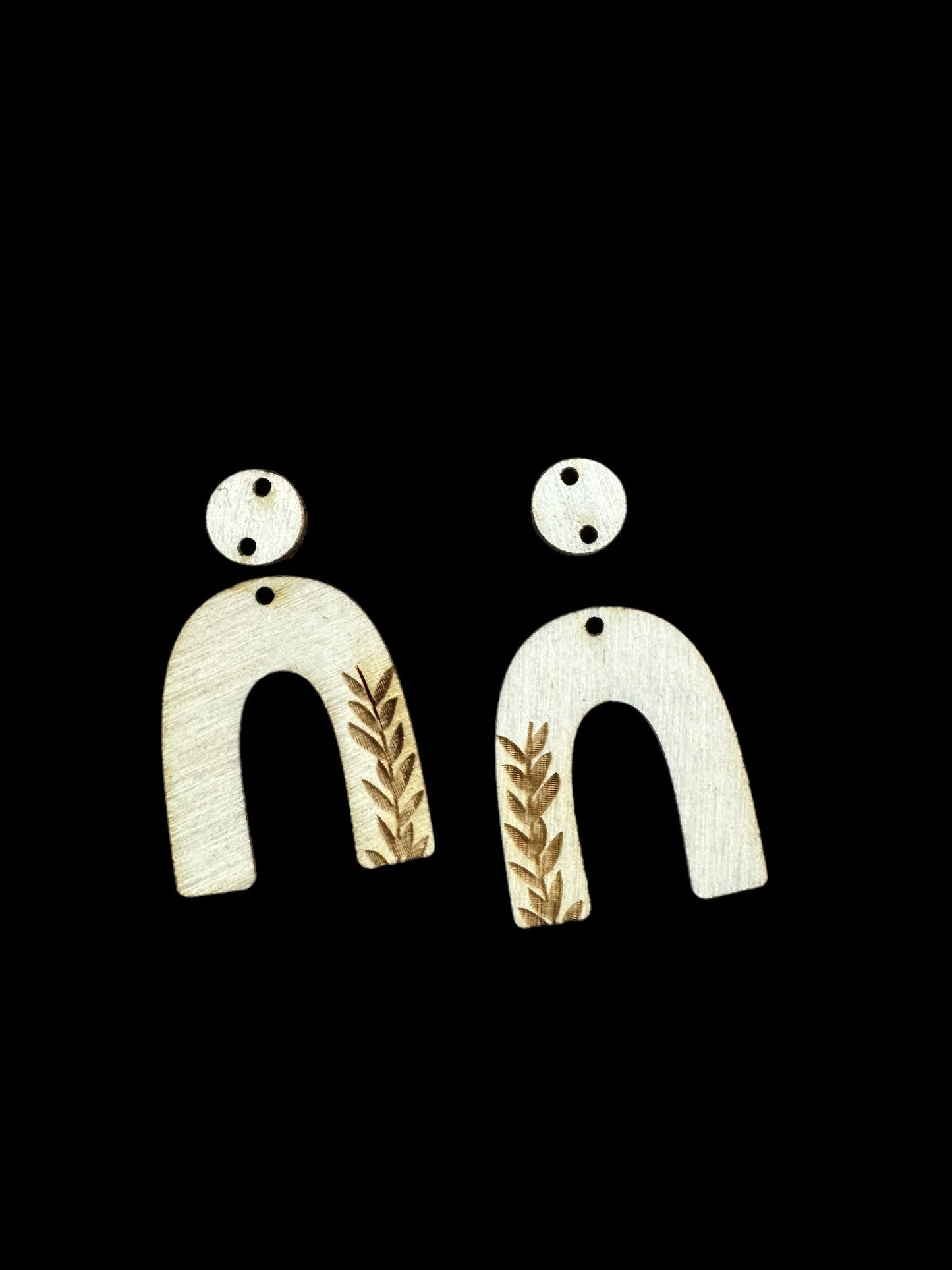 Boho Arch Birch Wood Earrings: Flower Cutout DIY Craft Blanks