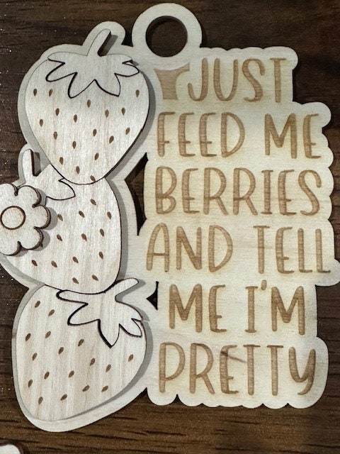 Strawberry Unfinished DIY Charms/ Strawberry Ornaments / Fruit car charms / Unfinished Car Charm/ Charms / DIY