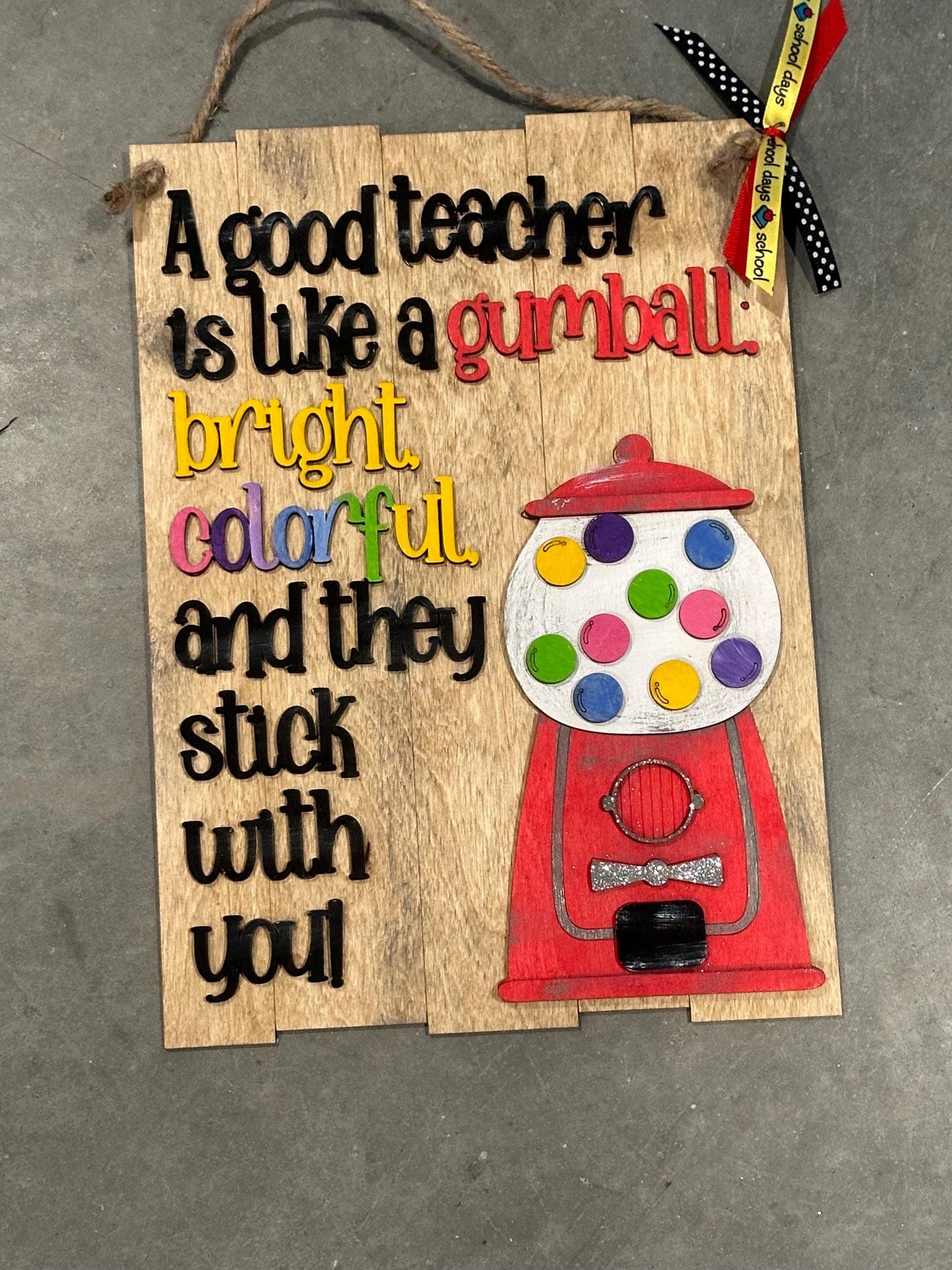 Teacher Classroom, Teacher Classroom Gumball Sign, Teacher Door Hanger, Teacher Plaque, Teacher, Daycare worker Gift, Christmas Gift, Gift