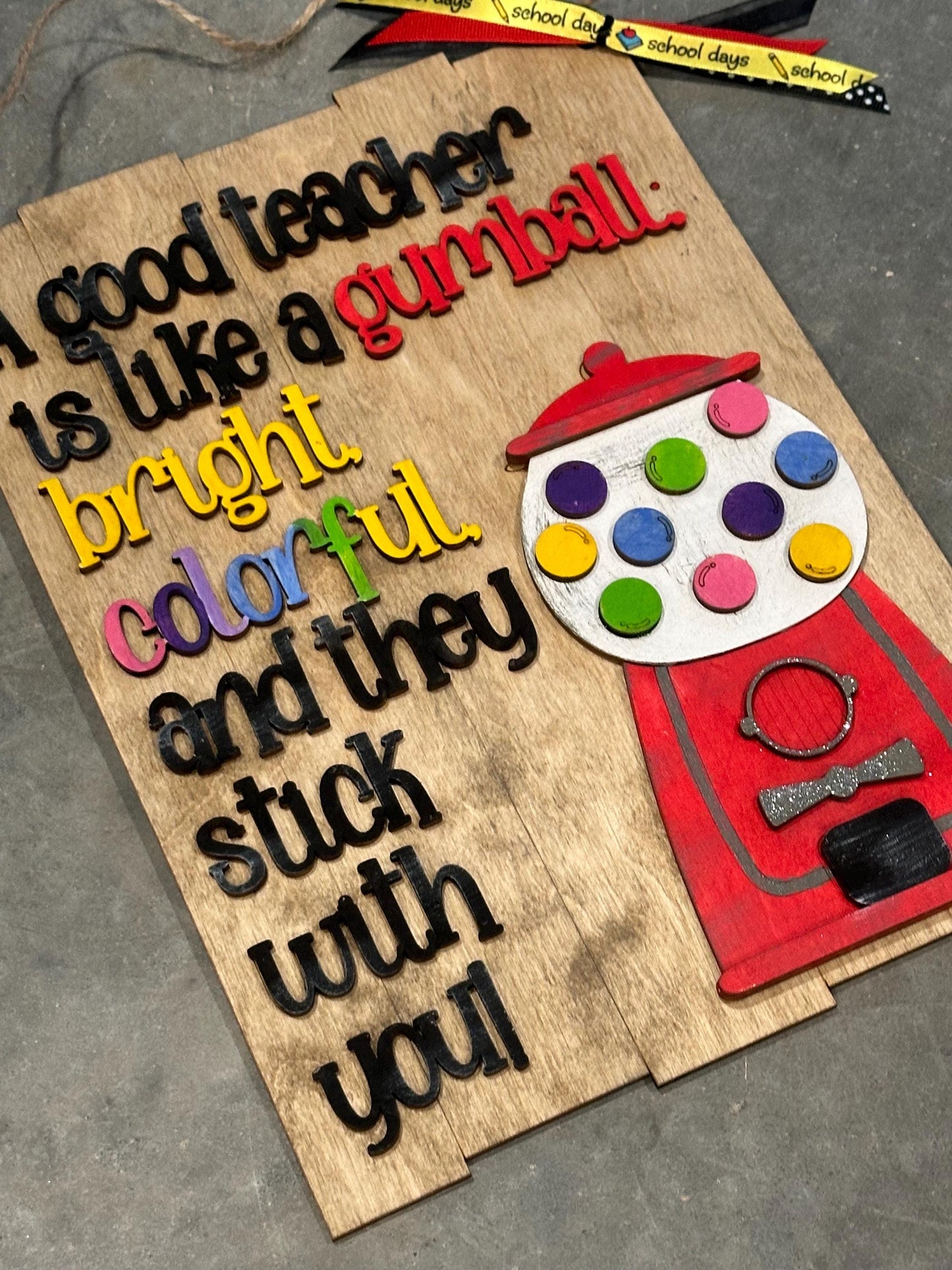 Teacher Classroom, Teacher Classroom Gumball Sign, Teacher Door Hanger, Teacher Plaque, Teacher, Daycare worker Gift, Christmas Gift, Gift