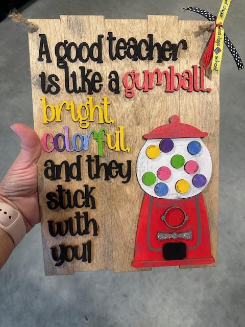 Teacher Classroom, Teacher Classroom Gumball Sign, Teacher Door Hanger, Teacher Plaque, Teacher, Daycare worker Gift, Christmas Gift, Gift