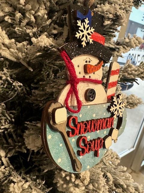 Snowman Soup Ornament, Snowman, Funny Ornament, Gift Exchange Ornament, Christmas Ornament, Snowman, Soup Ornament, Snowman