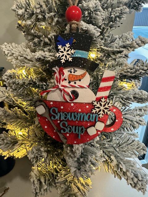 Snowman Soup Ornament, Snowman, Funny Ornament, Gift Exchange Ornament, Christmas Ornament, Snowman, Soup Ornament, Snowman