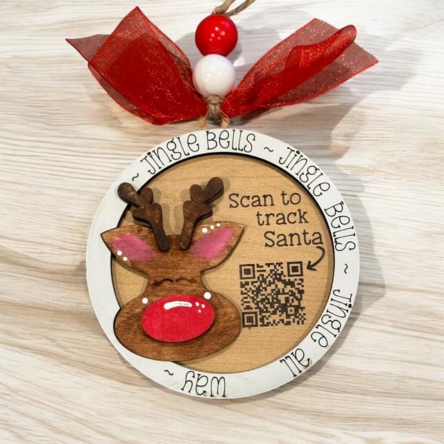 Santa Tracker Ornament, Snowman, Reindeer, Gingerbread, Santa Tracker, Christmas Ornaments, Holiday Tree Decorations, Festive Decor
