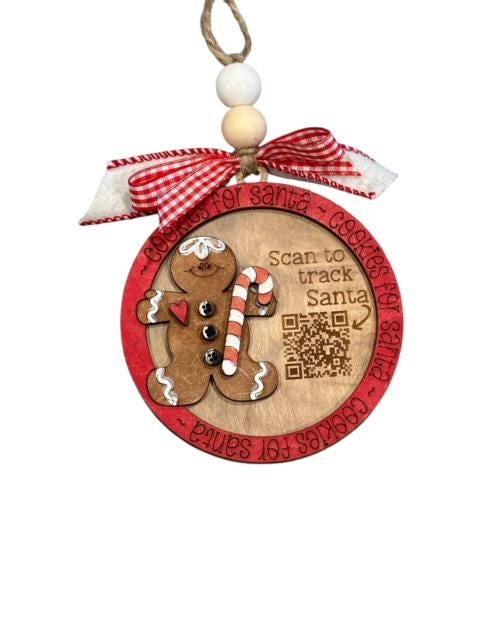 Santa Tracker Ornament, Snowman, Reindeer, Gingerbread, Santa Tracker, Christmas Ornaments, Holiday Tree Decorations, Festive Decor