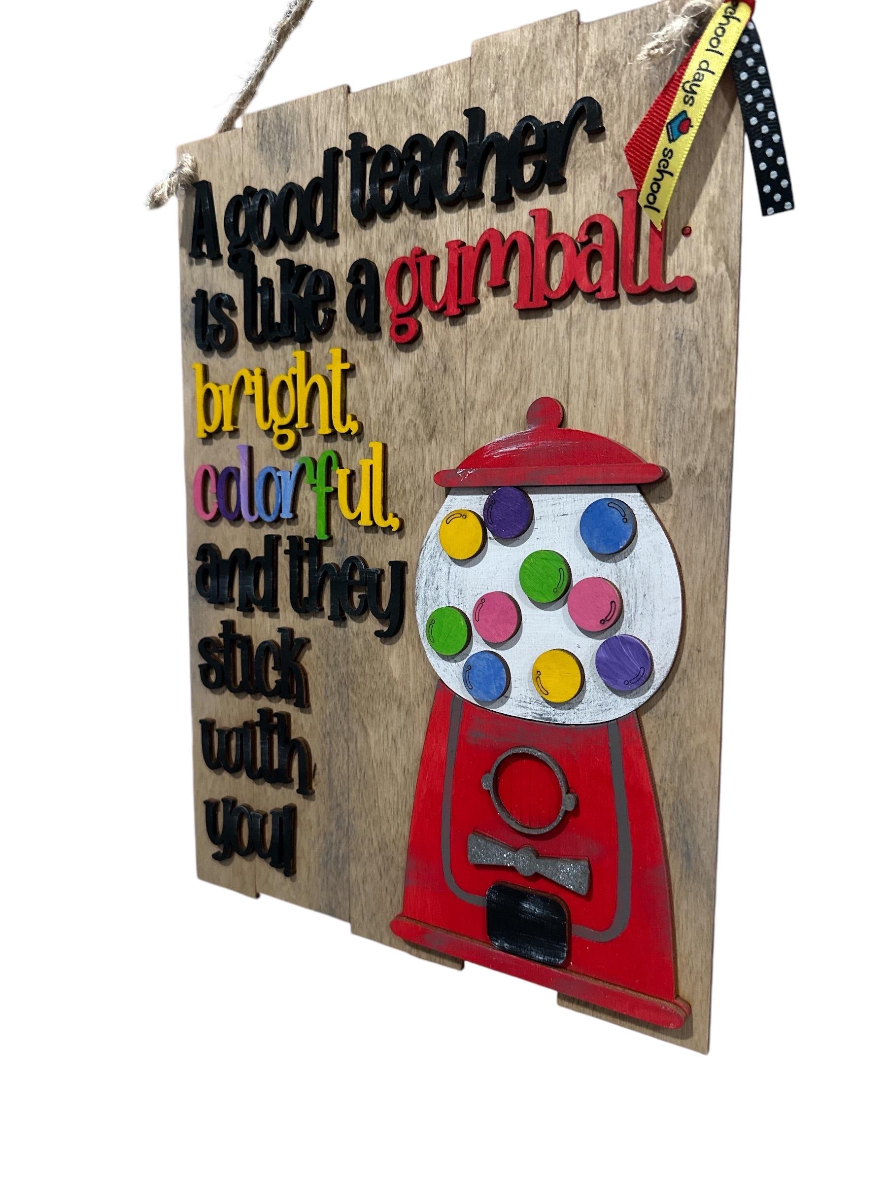 Teacher Classroom, Teacher Classroom Gumball Sign, Teacher Door Hanger, Teacher Plaque, Teacher, Daycare worker Gift, Christmas Gift, Gift