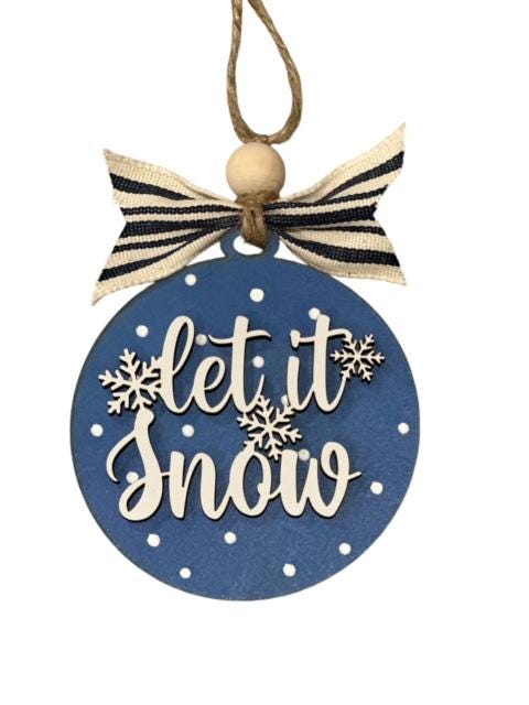 Set of 10 Merry Christmas Ornaments, Wooden Christmas Ornaments, Snowman Reindeer Gingerbread, DIY or Finished, Holiday Tree Decorations