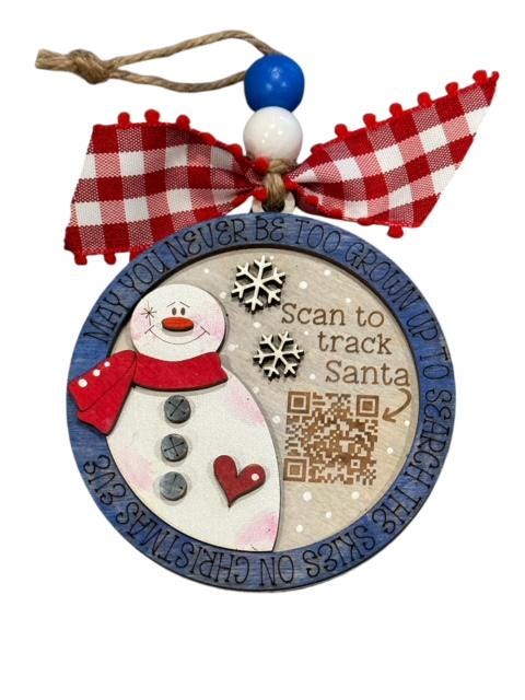 Santa Tracker Ornament, Snowman, Reindeer, Gingerbread, Santa Tracker, Christmas Ornaments, Holiday Tree Decorations, Festive Decor