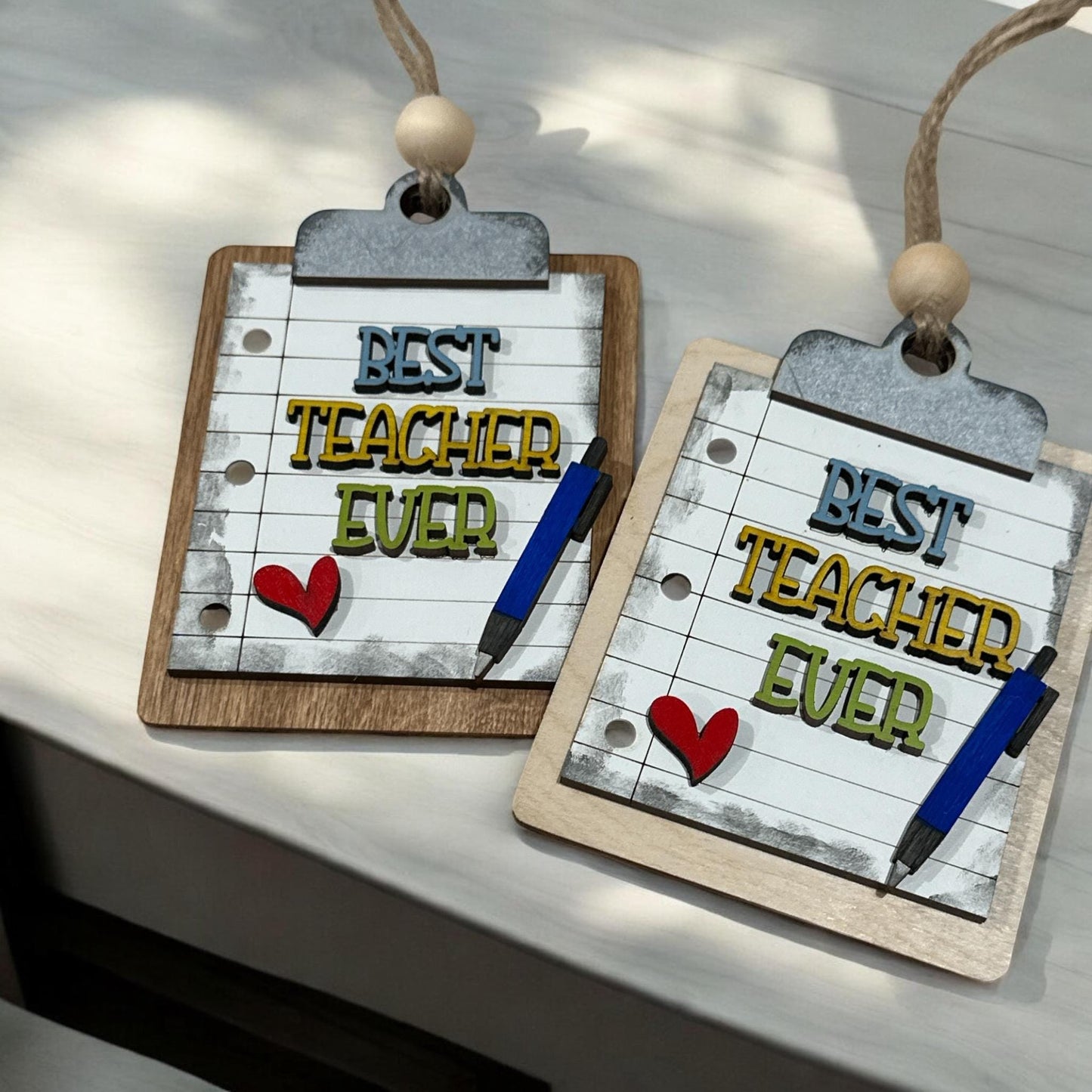 Best Teacher Ever Ornament, Notepad Teacher Ornament, 3D Ornament, Teacher ornament, Holiday Ornament, Teacher appreciation, Teacher Gift