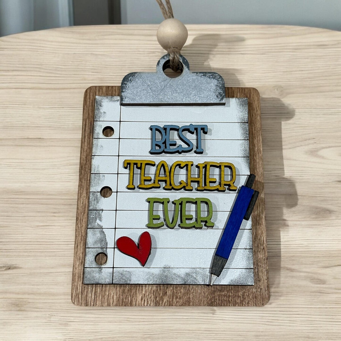 Best Teacher Ever Ornament, Notepad Teacher Ornament, 3D Ornament, Teacher ornament, Holiday Ornament, Teacher appreciation, Teacher Gift