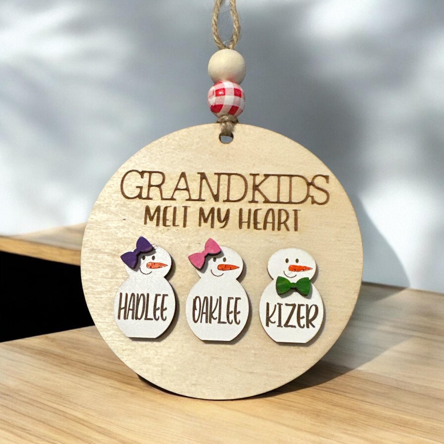 Grandkids Melt My Heart, Grandkids Snowman, Christmas ornament, Grandparent ornament, gift for grandparents, Christmas, Personalized