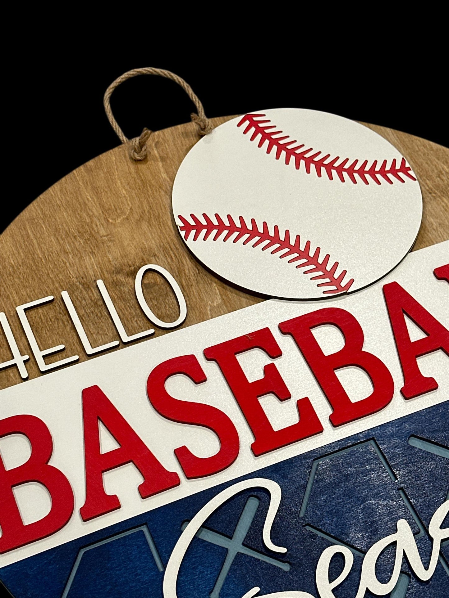 Hello Baseball Season, Doorhanger, Hello Baseball, Baseball Door Hanger, Sports, Baseball Season Sign, DIY, Unfinished, Finished, Decor