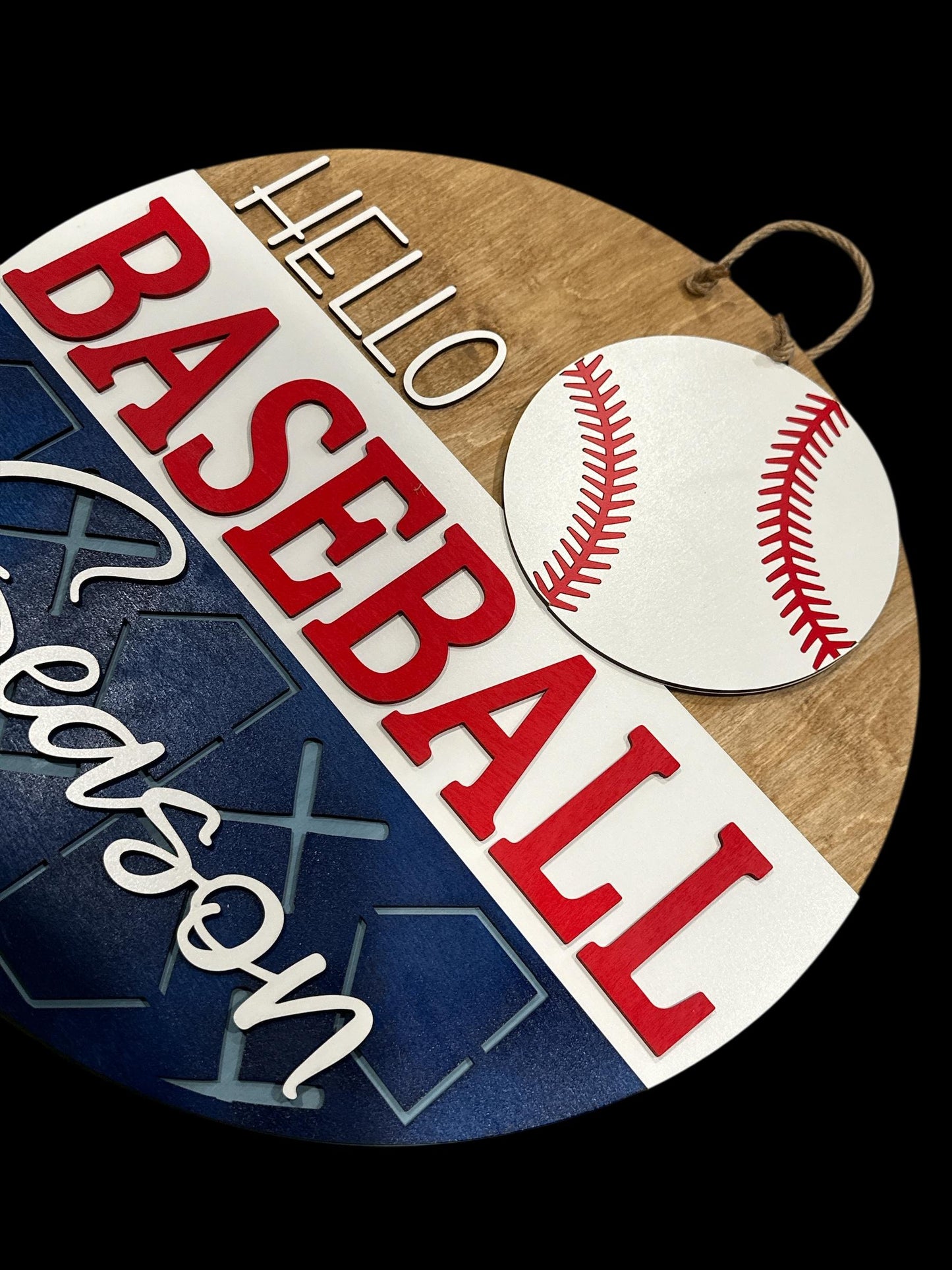 Hello Baseball Season, Doorhanger, Hello Baseball, Baseball Door Hanger, Sports, Baseball Season Sign, DIY, Unfinished, Finished, Decor
