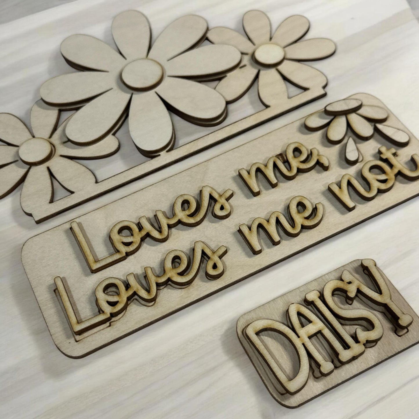 Daisies Interchangeable Insert, Interchangeable Insert, Home Decor, Flower Picket Insert, Love me Love me not Insert, Flowers, Interchange